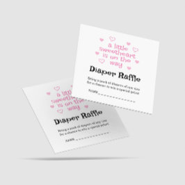 Kortet Raffle Rosa Girl Baby Shower Square Card Tilläggskort