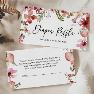 Kortet Raffle Watercolor Blommigt-hölje Visitkort