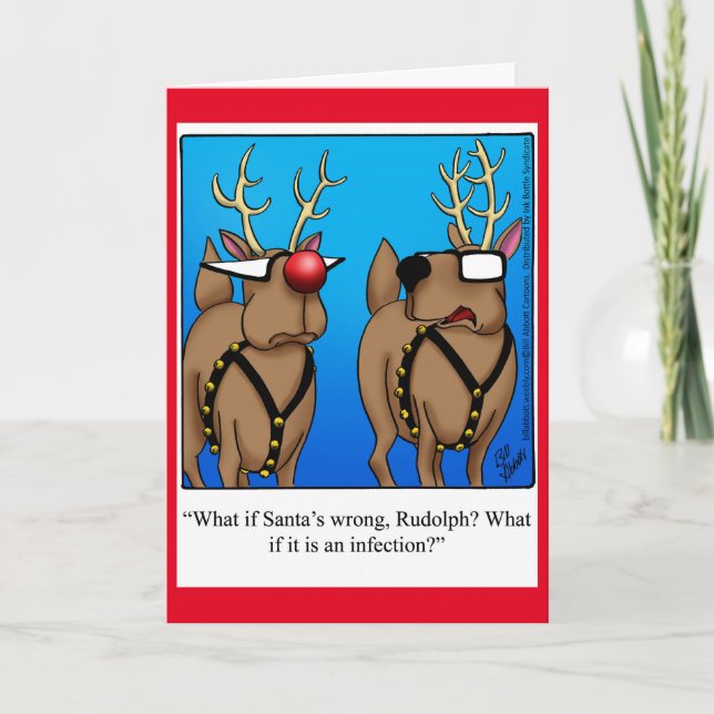 Kortet Reindeer Humor julhälsning Helgkort (Framsida)