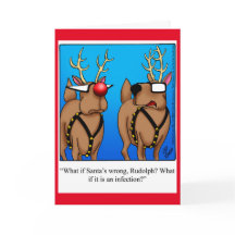 Kortet Reindeer Humor julhälsning