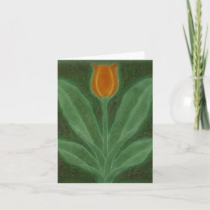 Kortet Repro Gult Grönt Tulip Art nouveau Tile Car Inbjudan