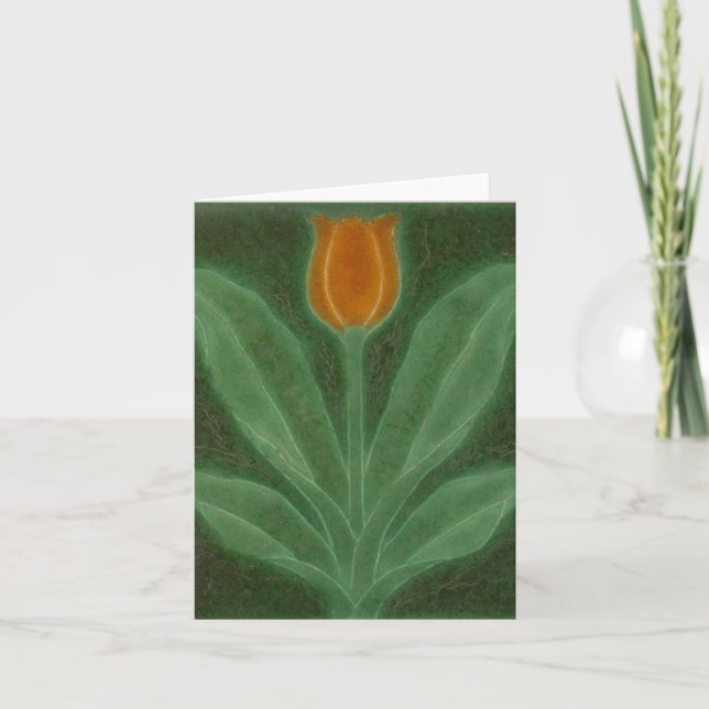 Kortet Repro Gult Grönt Tulip Art nouveau Tile Car Inbjudan (Framsida)