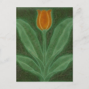 Kortet Repro Gult Grönt Tulip Art nouveau Tile Car Vykort