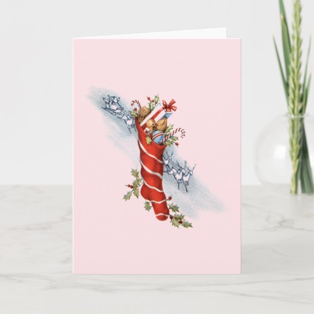 Kortet Retro-julklapp Helgkort (Framsida)