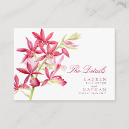 Kortet Röda orkidéer i bröllop, handfack Tilläggskort