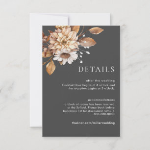 Kortet Rustic Blommigt Bröllop - detaljer Inbjudningar