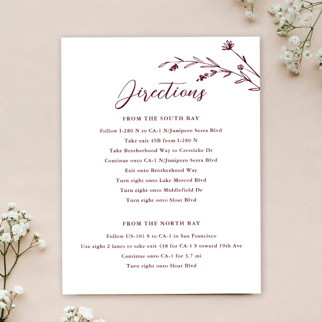 Kortet Rustic Burgundy Wildblomma Bröllop Inbjudningar (Skapare uppladdad)