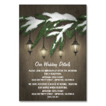 Kortet Rustic Evergreen Lantern Bröllop