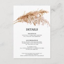 Kortet Rustic Pampas Grass Bröllop Tilläggskort