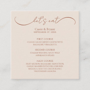 Kortet Rustic Terracotta Bröllop Menu-hölje Tilläggskort