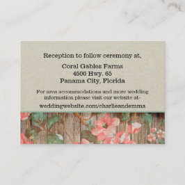 Kortet Rustic Vår Blommar Bröllop Tilläggskort