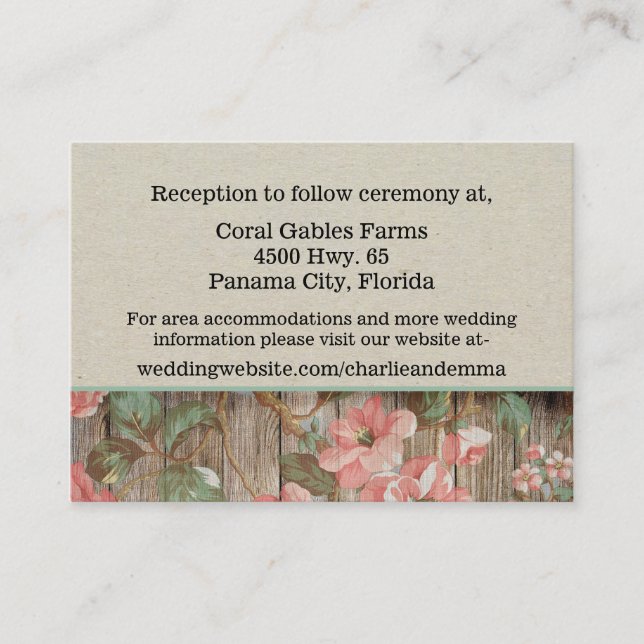 Kortet Rustic Vår Blommar Bröllop Tilläggskort (Framsida)