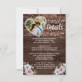 Kortet Rustic Wood Ljus Photo Details-hölje OSA Kort