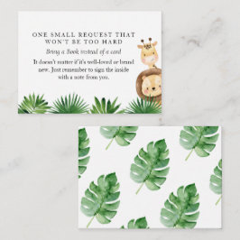 Kortet Safari Baby Shower Bok Request-hölje Tilläggskort