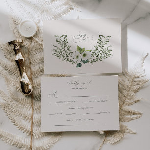 Kortet Sage Garden Wedding OSA Response-hölje Inbjudningar