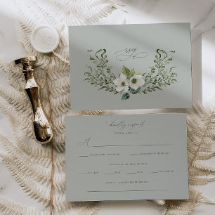 Kortet Sage Garden Wedding OSA Response-hölje Inbjudningar