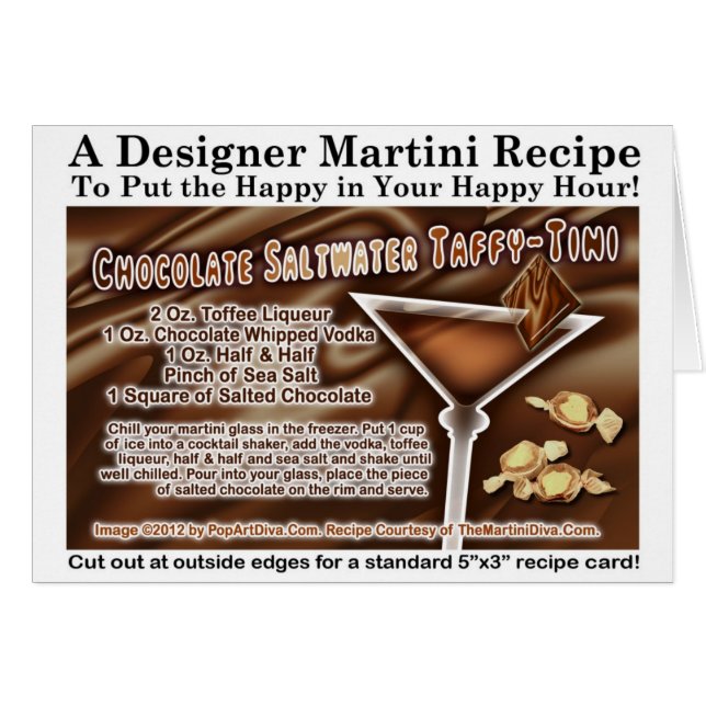 Kortet "Saltwater Taffy Martini Recipe Hälsningskort (Framsidan Horizontal)