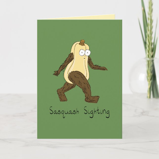 Kortet Sasquatch Squash Fall Halloween Greeting Ca Kort (Framsida)