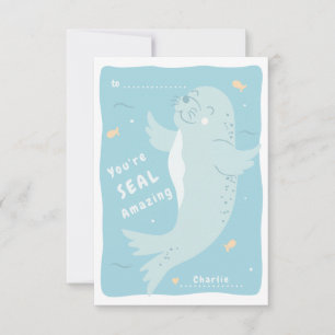 Kortet Seal Fantastisk Classroom Valentine Card