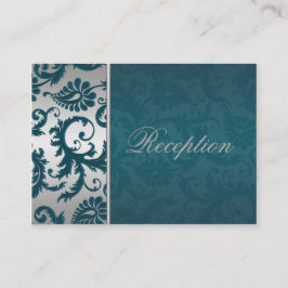 Kortet silver och Teal Damask II Tilläggskort