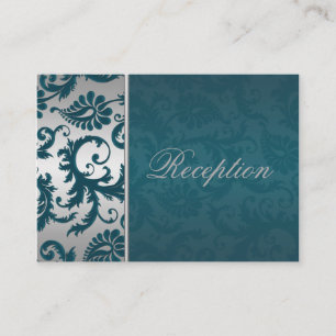 Kortet silver och Teal Damask II Tilläggskort