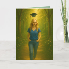 Kortet Studenten med anpassningsbar, kvinnligt klo Tack Kort