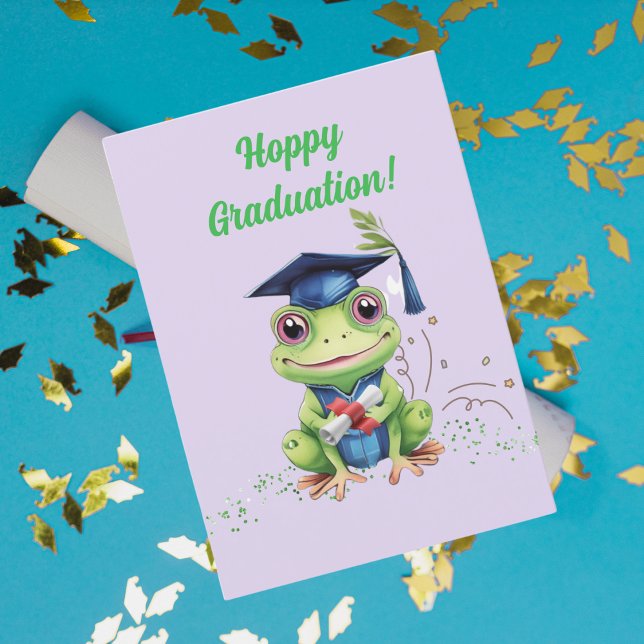 Kortet Studenten, roligt cute Frog Julkort (Skapare uppladdad)