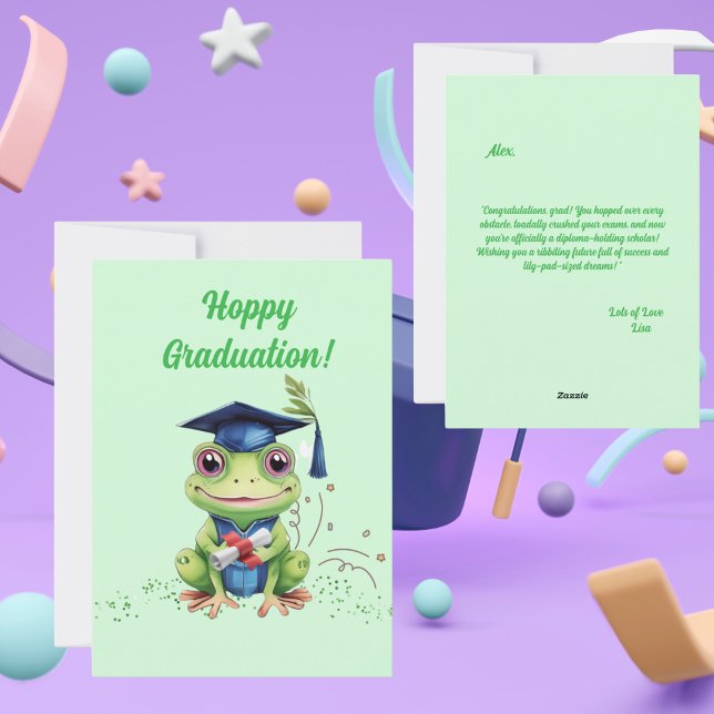 Kortet Studenten, roligt cute Frog Julkort (Skapare uppladdad)