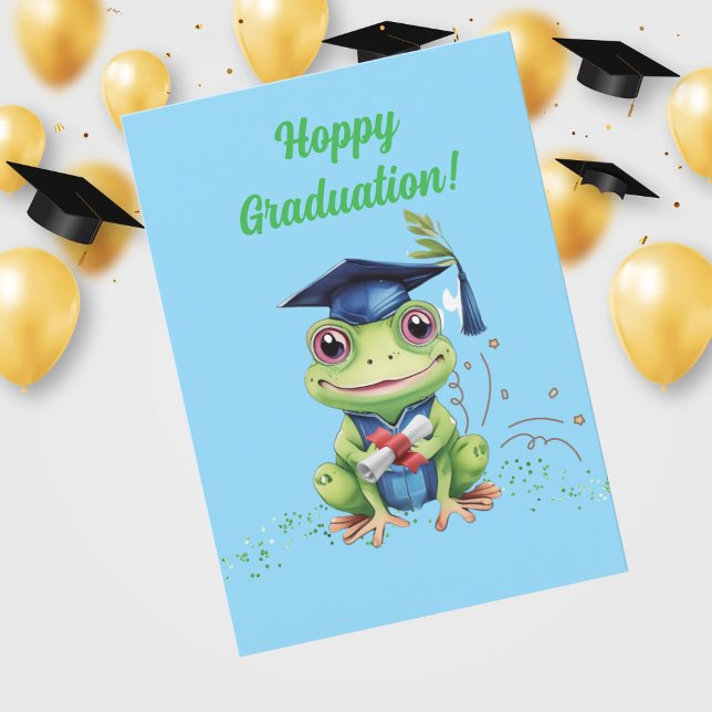 Kortet Studenten, roligt cute Frog Julkort (Skapare uppladdad)