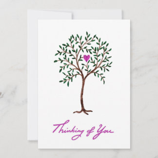 Kortet, träd med hjärta tack kort