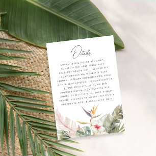 Kortet Tropical Boho Botanical Bröllop Tilläggskort