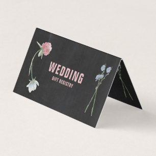 Kortet vild Blommigt Chalkboard och Photo Gift Reg Visitkort