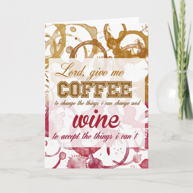 Kortet vin och kaffe kort (Framsida)