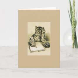 Kortet vintage Writer Cat Note Kort