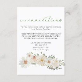 Kortet Vit Blommigt Elegant bröllop Tilläggskort