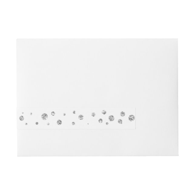 Kortet Vita Silver Glitter runt etiketter (Framsidan)