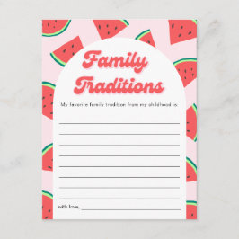 Kortet Watermelon Baby Shower Family Traditions - Inbjudningar