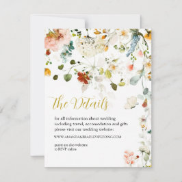 Kortet WILDFLOWERS Bröllop Anteckningskort