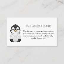Kortet Winter Penguin Baby Shower Anpassningsbar-h