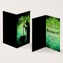 Kortet Witch och cauldron Halloween-minikort för k Visitkort