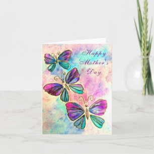 Kortets Butterflies i lycklig flyger - Joy Kort