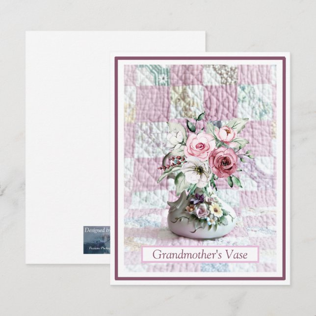 Kortets mormors Vas Tack Kort (Fram/baksida)