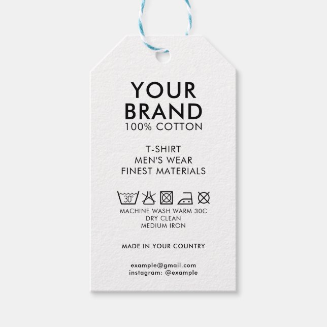 Kortets Pappra Märkre för hängskjorta Presentetikett (Framsidan)