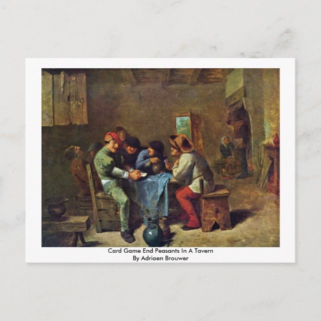 Kortets spelslutanvändare i en tavern vykort (Framsida)