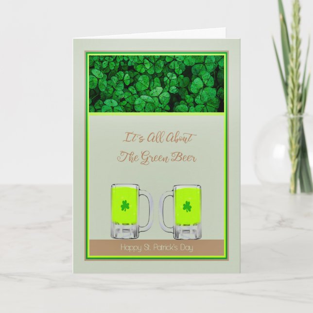 Kortets St. Patrick Grönt Beer Kort (Framsida)