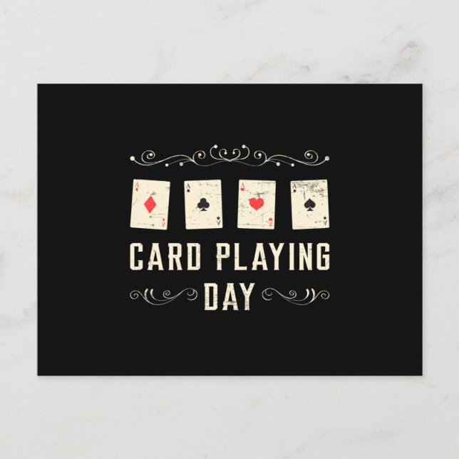 Kortets uppspelningsdagskort Poker Casino Game Ace Vykort (Framsida)
