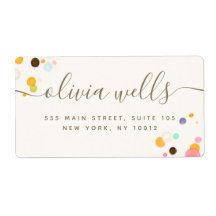 Kortfärgad konfetti Namnteckning skriptlabb