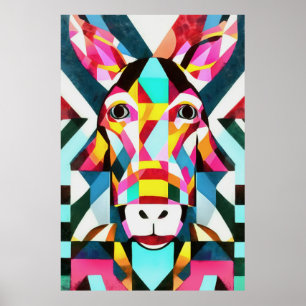 Kortfärgad Roligt Geometric Abstrakt Art Poster