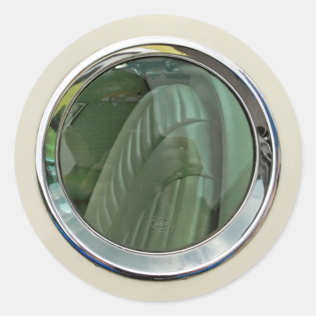 Kortfönsterdekal Runt Klistermärke (Framsida)