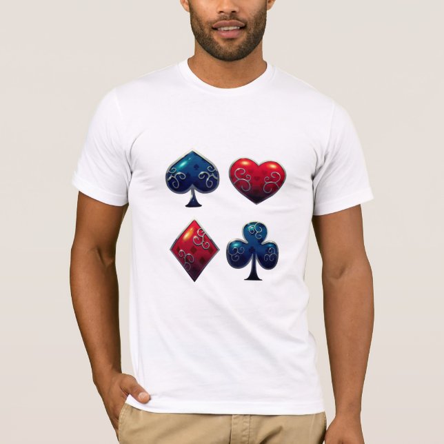 Korthaj Poker Spelare T-shirt (Framsida)
